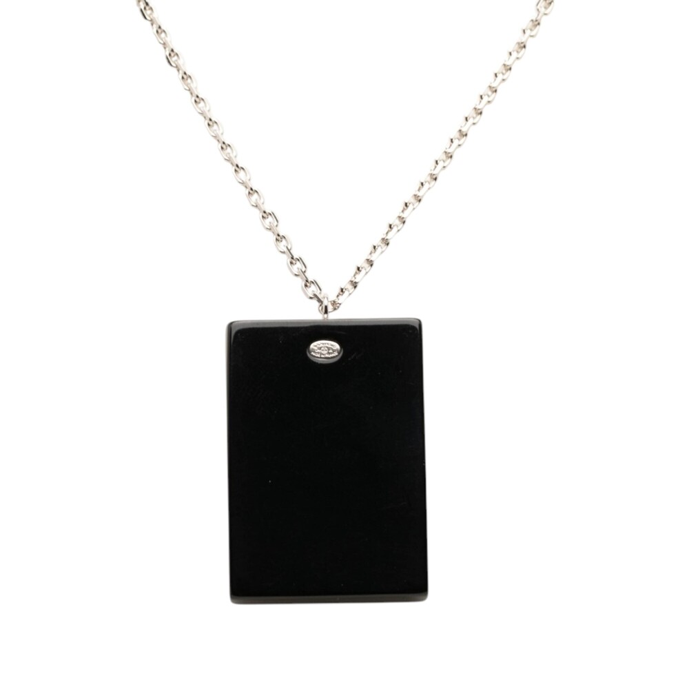Pre-Loved Chanel CC Brass Acrylic and Strass Pendant Necklace - Picture 3 of 6